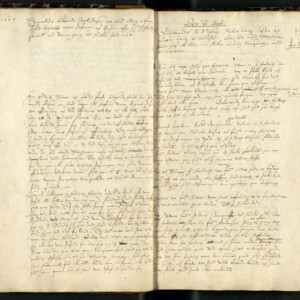 Illustrasjonsfoto til gotisk lesegruppe. Bergen fylke, Annet prestearkiv nr. 1 (1605-1624) - side 1 i forhandlingsprotokollen